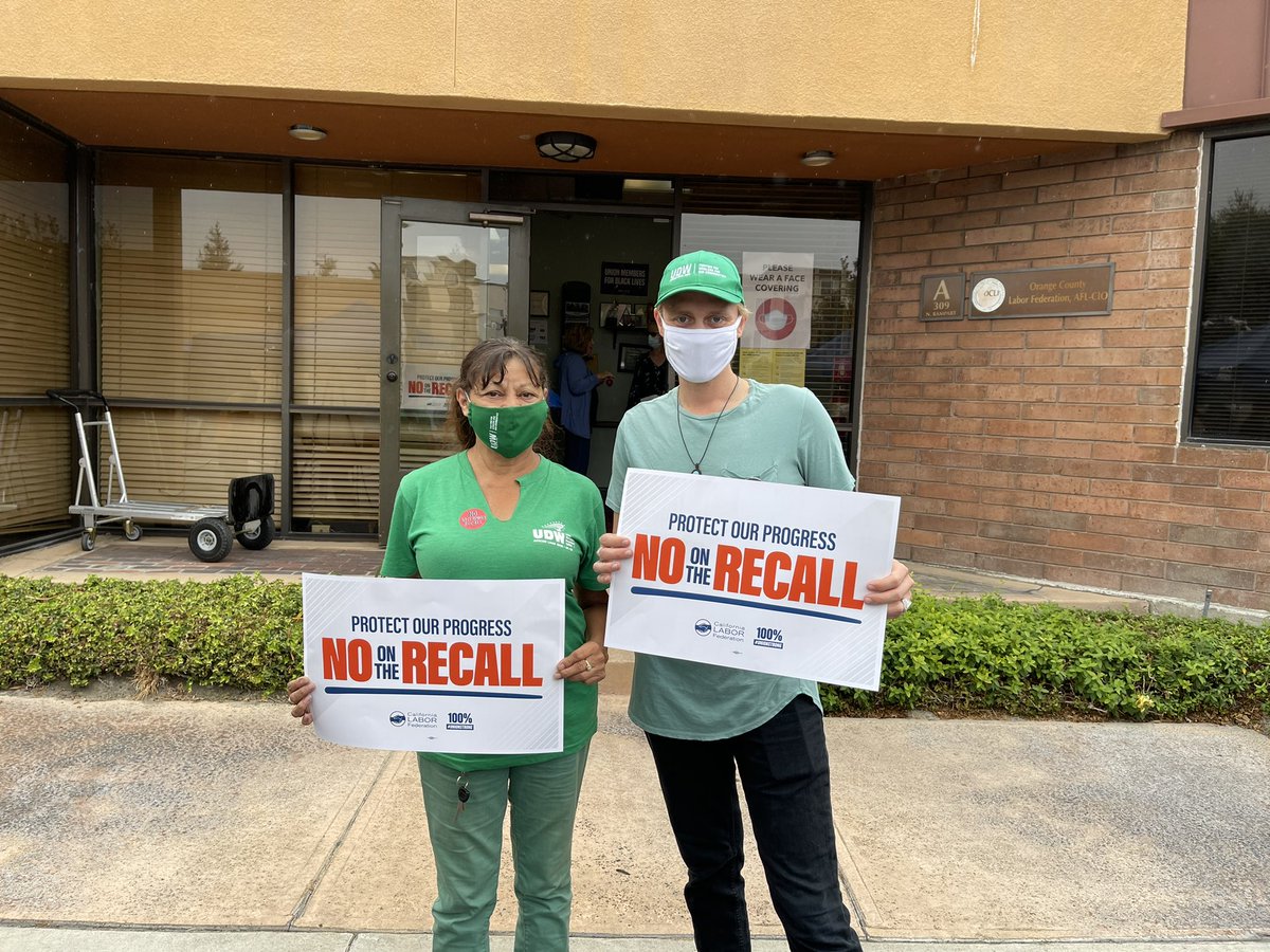 Luis__Aleman's tweet photo. Our members are out in force to vote #NoOnTheRecall . We’re fired up to stop this anti-worker power grab. #UnionGetsItDone https://t.co/uPyR2OTeor
