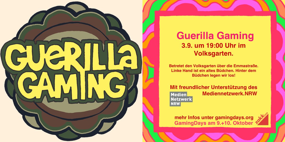 gamingdays_org's tweet photo. Wir greifen uns unsere Switch, einen Beamer, ein paar volle Akkus und gehen raus in die Abendsonne. Wir suchen uns spannende Orte in der Stadt und spielen mit euch gemütlich Games in der Gruppe. Seid dabei und besucht uns. https://t.co/YFM38AT37h