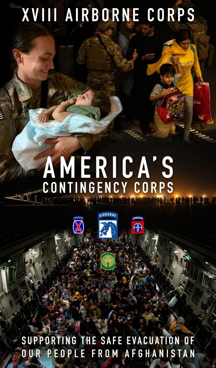 USArmyWHC's tweet photo. #ThankYou @USArmy @18airbornecorps #Soldiers from the #USArmy's @82ndABNDiv and the @10MTNDIV Helping American Citizens and the Afghan people at Hamid Karzai International Airport at Kabul. | #USArmy https://t.co/o6F8T2LMtP