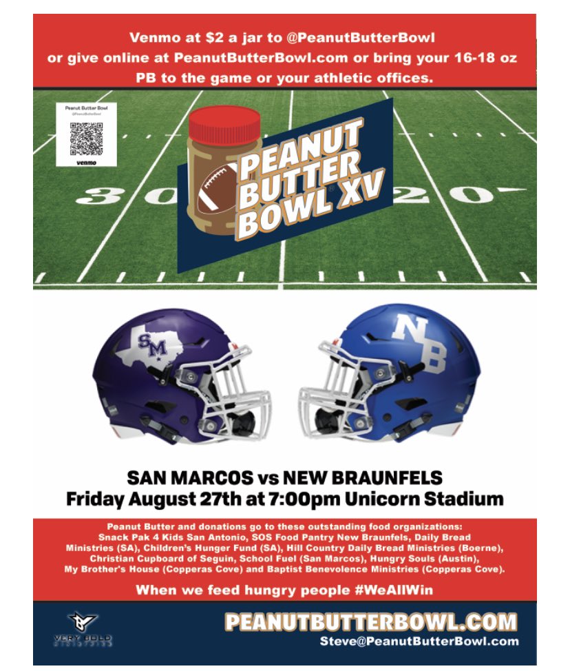 The Rattlers are partnering with <a href="/schoolfuelsmtx/">School Fuel SMTX</a> to help feed the hungry children in our community!

We need you to donate peanut butter…that’s it…Rattler Up and bring your donation of Peanut Butter to Meet the Rattlers Monday night at 6pm!