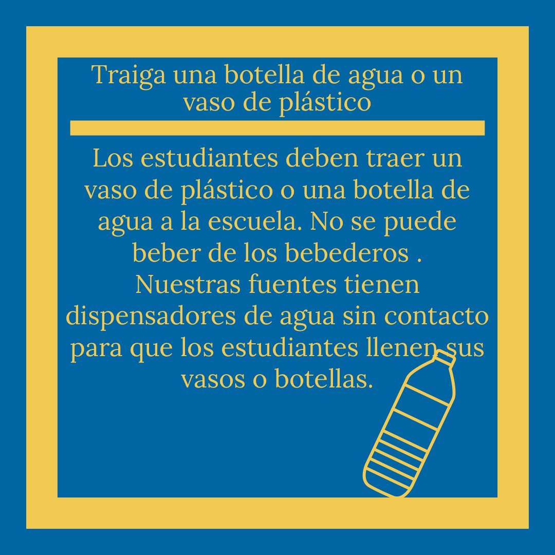 Otro consejo importante. . . Traigan su botella de agua o vaso para llenar.