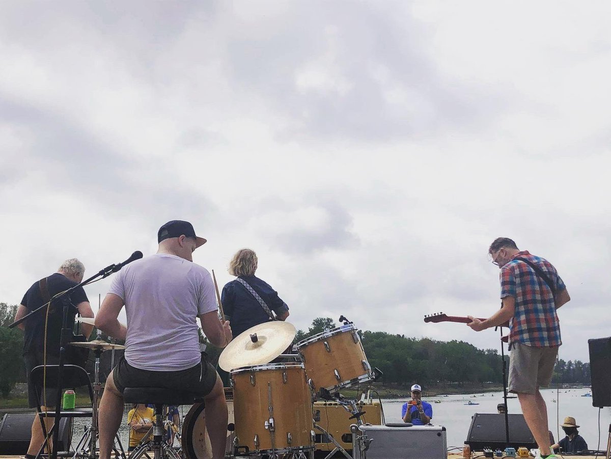 Thanks for everyone who came out to the #floatzilla event today and caught our set! Unusual to play oriented towards a lake to an audience of kayakers, but why not!
