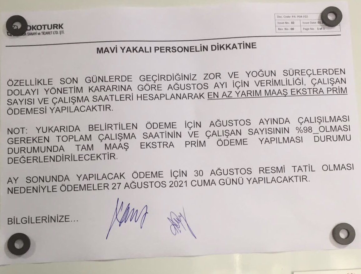 Gece geç saatlere kadar tweet atıp gündüz geç kalkan Twitter ahalisi
Pazartesi greve çıkacak Adkotürk işçilerinin grevini kırmak İçin işverenin panoya astığı yazısını okuyun
Adkotürk’te işçiler pazartesi sabah 07:00’da greve çıkacak. Sizleri desteğe bekliyorlar. <a href="/adkoturkisciler/">Indomie Adkoturk işçileri</a>
