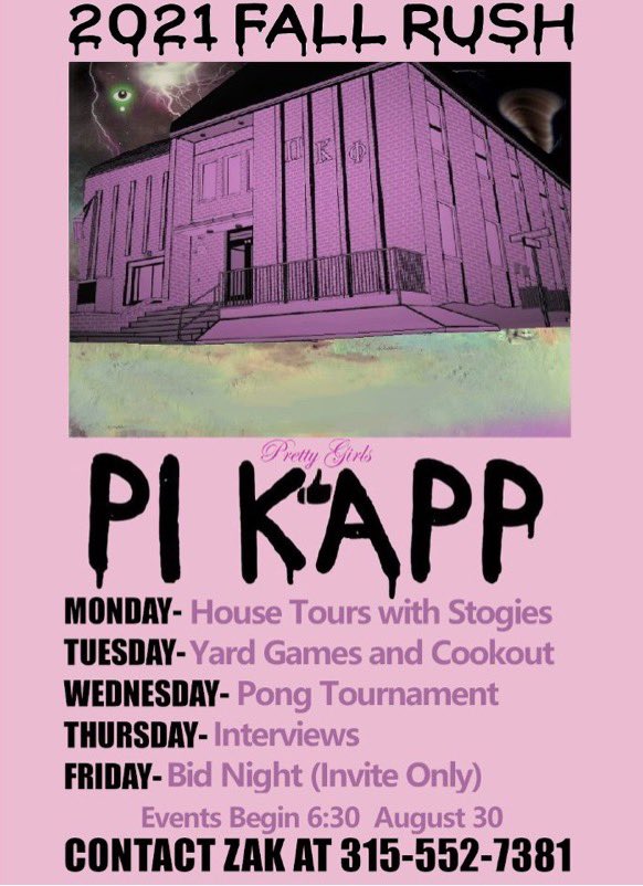 Fall rush schedule! DM us or text Zak for info! ⚔️