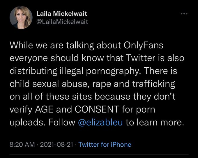 Furries, L*ila destroyed Pornhub and OnlyFans. Twitter is next. 

She wants to install Christian Fundamentalism