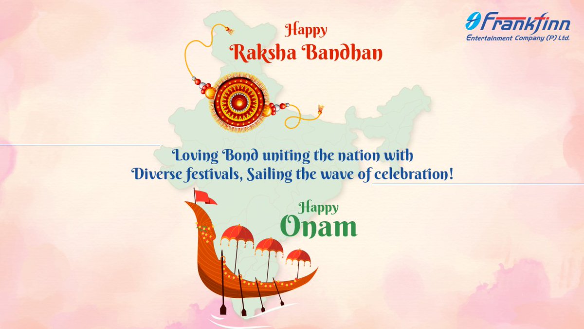 Frankfinn_Ent's tweet photo. Bonded with Love &amp; United for festivities. Let's celebrate together with high spirits!
Wishing you all a very #HappyRakshaBandhan &amp; #HappyOnam.

#FECPL #Entertainment #IncredibleIndia #RakshaBandhan #Rakhi #Onam #RakshaBandhan2021 #Onam2021 #IndianFestivals https://t.co/xLyRmJ5uDF
