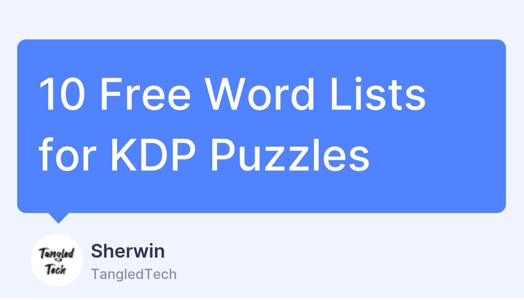 Tangled_Tech's tweet image. Free Word Lists for KDP: We're giving away an Excel file with 10 Themed Word Lists with over 3000 words.
Read more 👉 lttr.ai/kqnj
#KdpPuzzles #ExcelFile #PuzzleGeneratingSoftware #FreeWordLists #WordLists