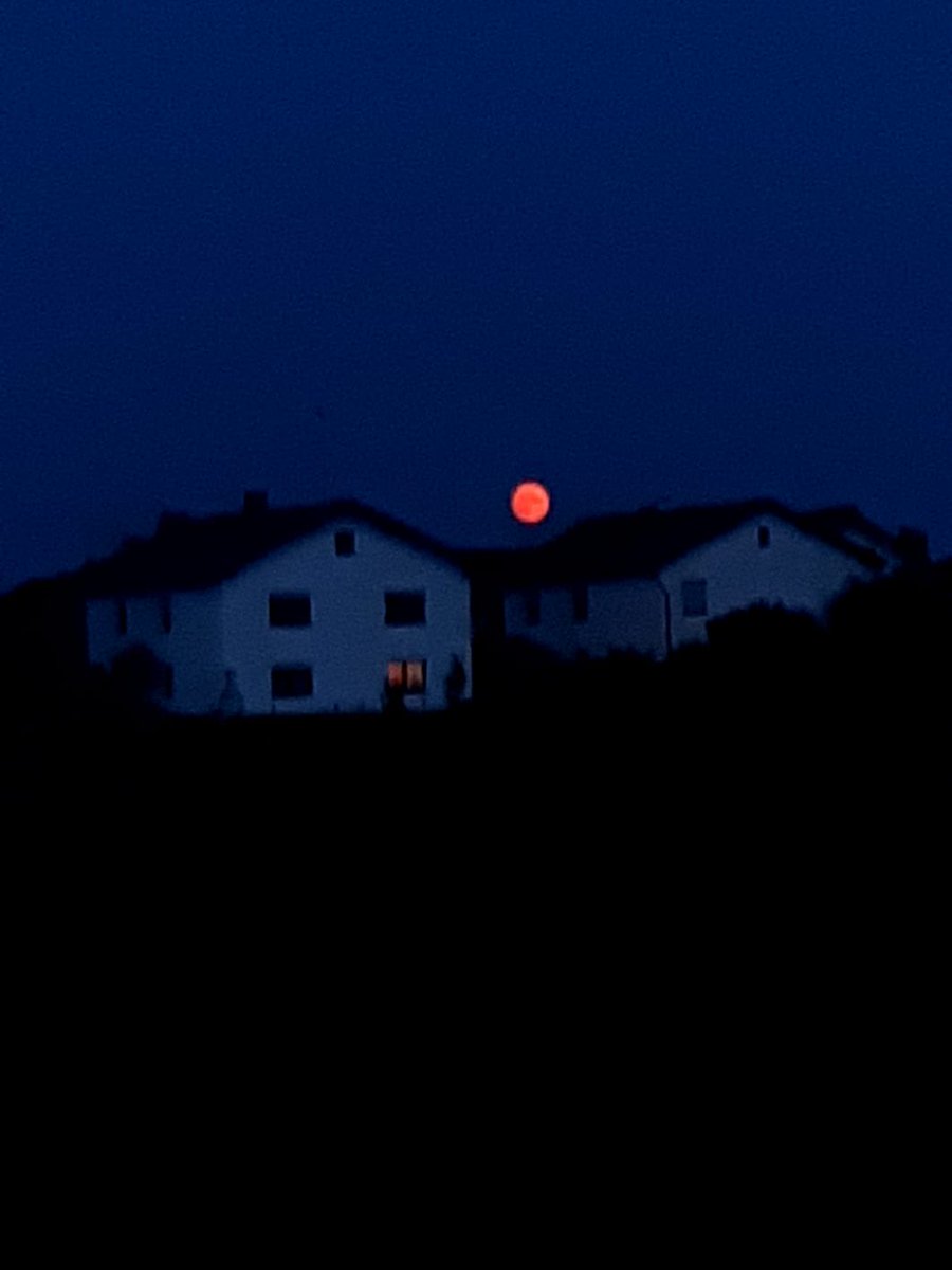 CHaberlander's tweet photo. Ein gigantischer „Vollmond in orange“ bei #Palling im Landkreis #Traunstein. https://t.co/lSKIjKHcRC