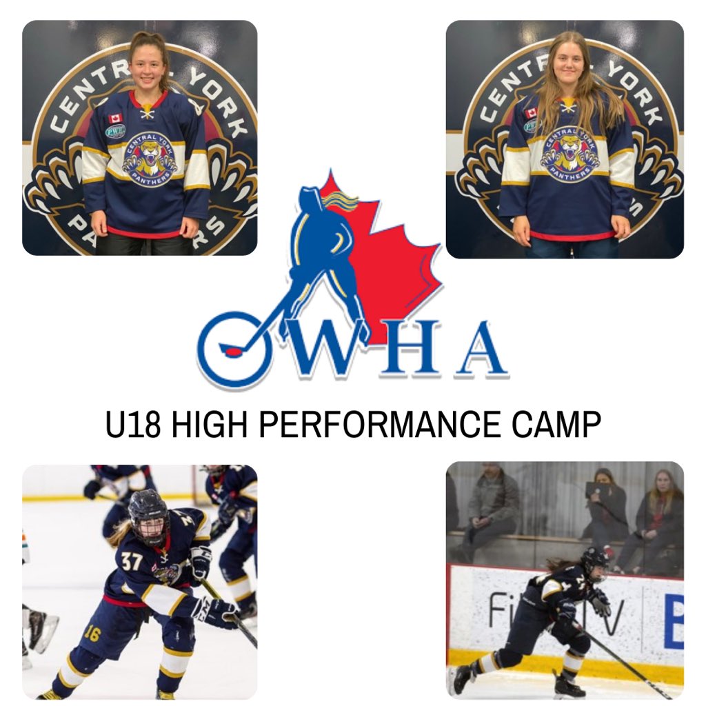The Central York Panthers would like to congratulate our 2021-22 Jr Panthers Alexa Giantsopoulos, Ahalya Julien-Medeiros, Mackenzie Keenan and Abby Lunney on being invited to the OWHA U18 High Performance Invitational Camp 🍁♥️