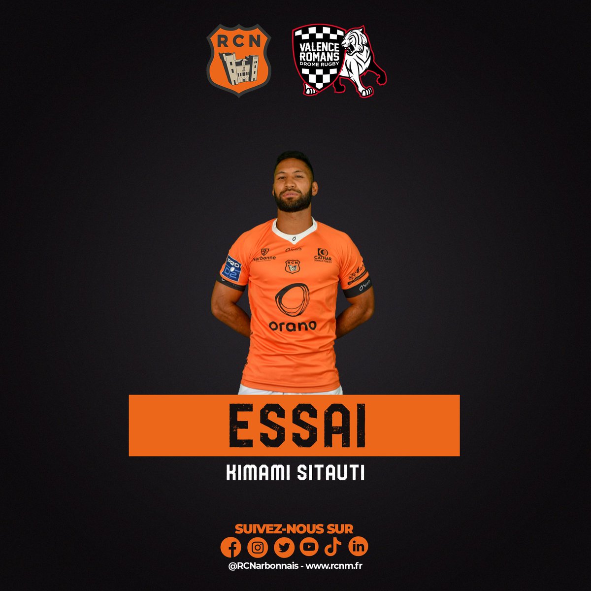 RCNarbonnais's tweet photo. 60โ | #RCNVRDR
Essai du Racing inscrit par Kimami SITAUTI et transformรฉ par Boris GOUTARD
RCN 07-18 VRDR https://t.co/sqcDM1sAyr