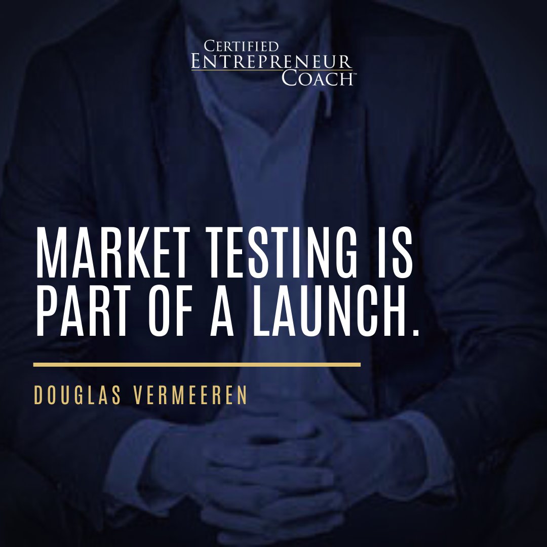 CertEntrepCoach's tweet image. “Market testing is part of a launch.” -Douglas Vermeeren

Like if you agree and Tag a friend.

#entrepreneur #coaching #certifiedentrepreneurcoach #businesscoach #entrepreneurcoach #entrepreneurmindset #entrepreneurtips #businessadvice #entrepreneurgoals