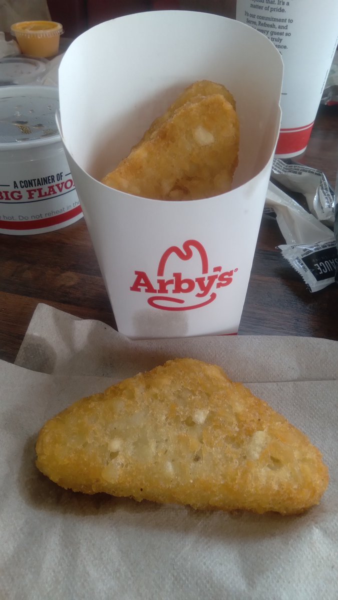ericbumpus's tweet image. Thank you, @Arbys for bringing joy back into my life! #PotatoCakes