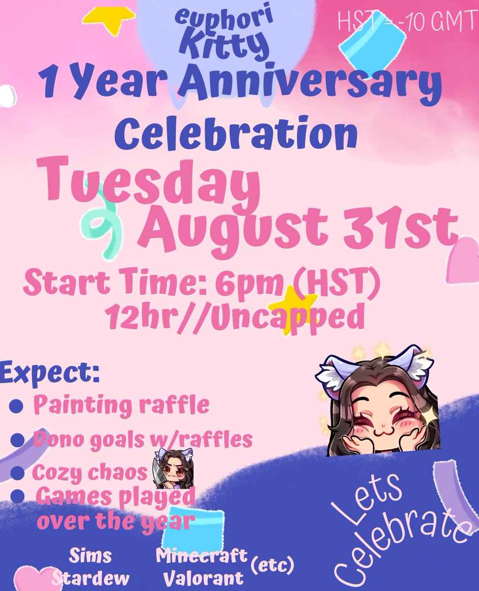 euphorikitty's tweet photo. In honor of one year on Twitch, I'll be celebrating with a streamathon. Rather than subs being the goal (#SubOffTwitch), we are going with a donation goal in hopes to save up for a new PC. Any help is appreciated. https://t.co/Zp4xTm04Kc