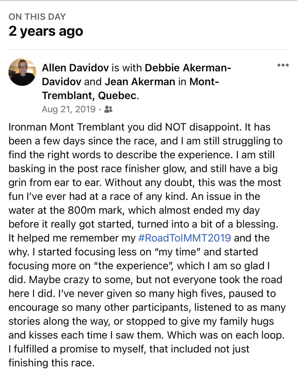 AllenDavidov's tweet image. I cannot believe it’s been two years since @IRONMANtri @IMMontTremblant . A 140.6 I won’t soon forget! #AnythingIsPossible #IMLife