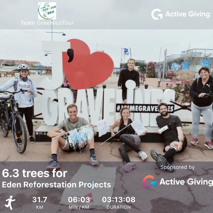 BILAN SEMAINE 1 (14.08 - 21.08): TOUR DE FRANCE EN COURANT POUR LA PLANÈTE 🏃‍♂️♻️🇫🇷🌍

🏃‍♂️: 301 kms parcourus 
😷: 482 masques ramassés le long du parcours
🌳: 60 arbres plantés grâce à mon activité physique avec l’app Active Giving 

#sport #Sante #planete #ensembleonestplusfort