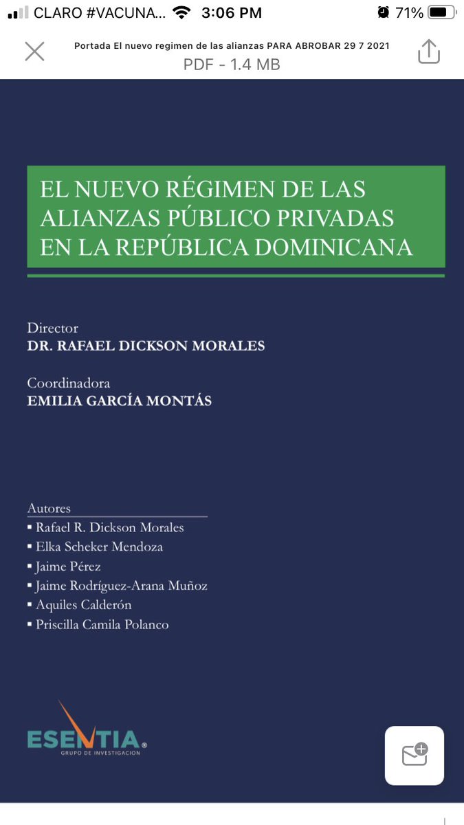 RafaelDickson's tweet photo. Con alegría anuncio que pronto circulará 1era obra colectiva académica sobre régimen jurídico de APPs en 🇩🇴. Agradezco a todos los autores y prologuista por contribuciones. @SigmundFreund @elkascheker @jrodriguezarana @jaimeariel25 @PriscillaCPR @Emiliagarciam @Libreria_J_Int https://t.co/qnC5RmOiS8