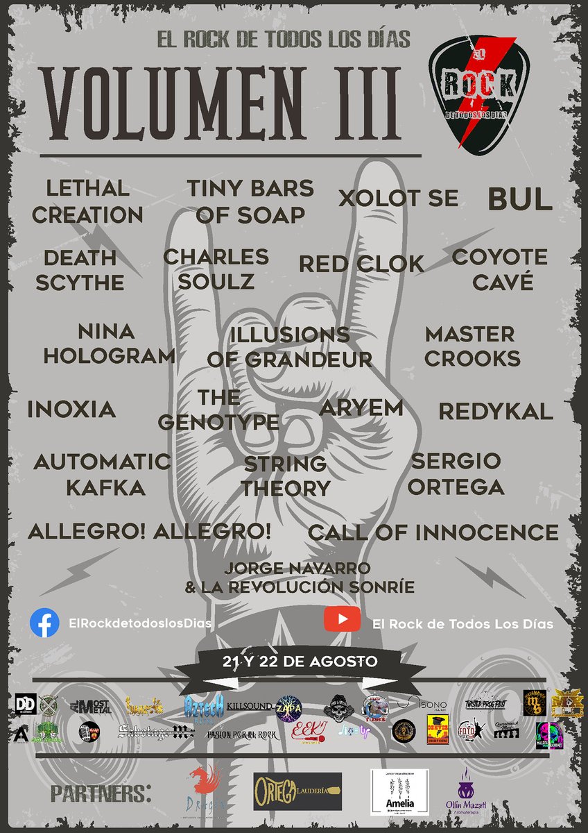 LlamadoBestia's tweet photo. Hou 21 y mañana 22 de agosto @ElRockde presentan su 3er festival online con geniales bandas como
@LethalCreation1 #CREATION #XolotlSe
@deathscythemx @InoxiaBand #TheGenotype
@aryem_band #IllusionsOfGrandeur #StringTheory y mas agrupaciones. https://t.co/u8YY7qwzA2
