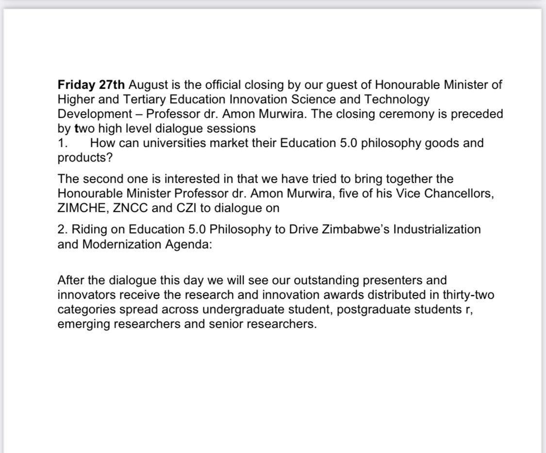 One day to go #UniversityofZimbabwe #ResearchWeek