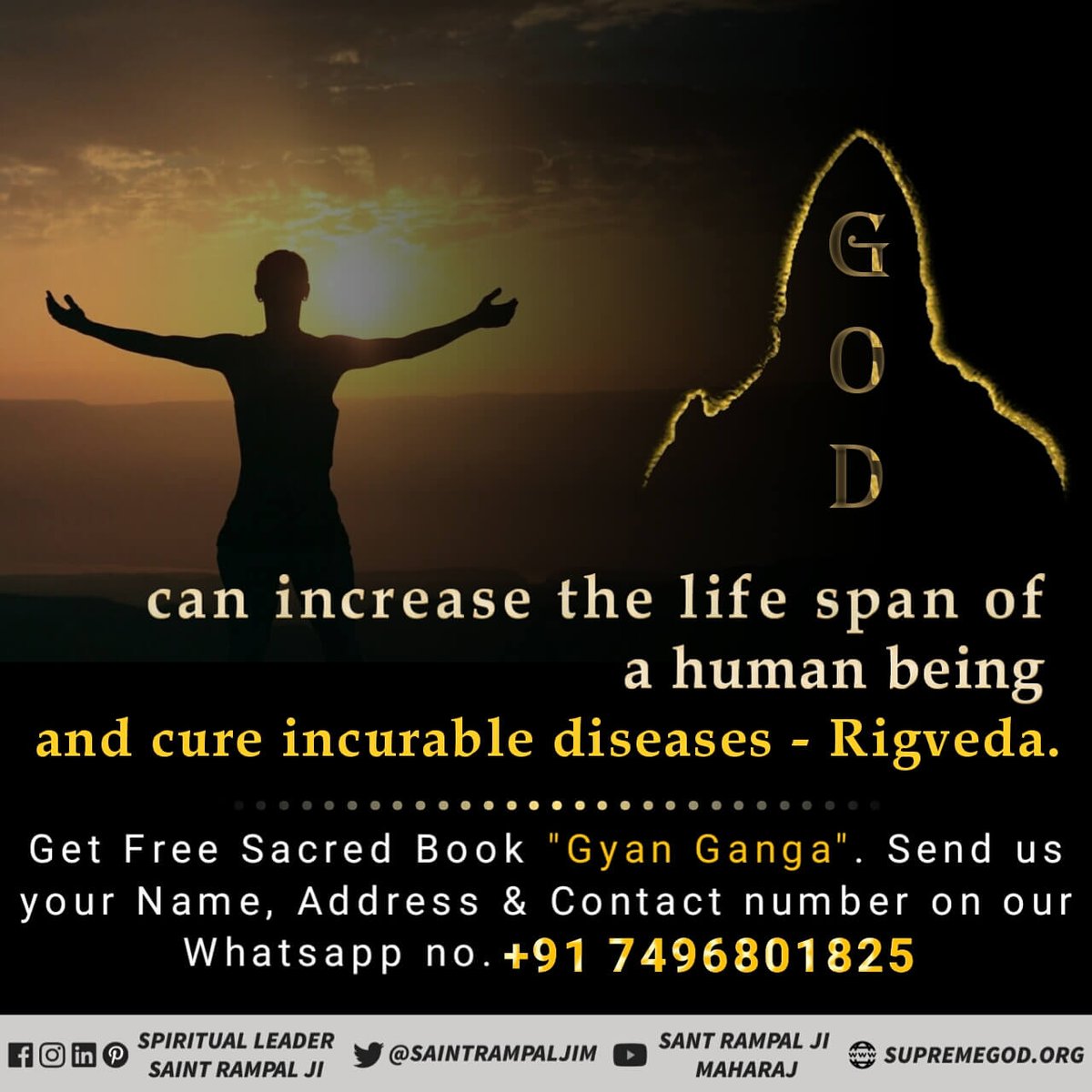 #LifeSavior_GodKabir
Sant Rampal Ji Maharaj
God Kabir can increase the life span of a human being and cure incurable disease.

Must watch sadhna tv on 7:30pm