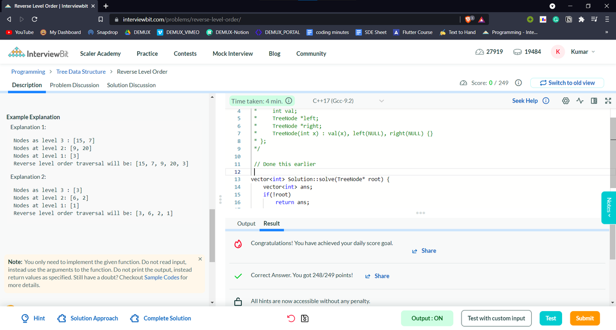 kmritunjay_'s tweet photo. Day 94/100 of #100DaysOfCode
Streak-92/100 of #100days_with_IB
#IB_coding_streak #scalerLearning #scaler100DoC
#codewithscaler
@scaler_official
covering up mixed streak(3)

@interview_bit https://t.co/e9io6w5QD6
