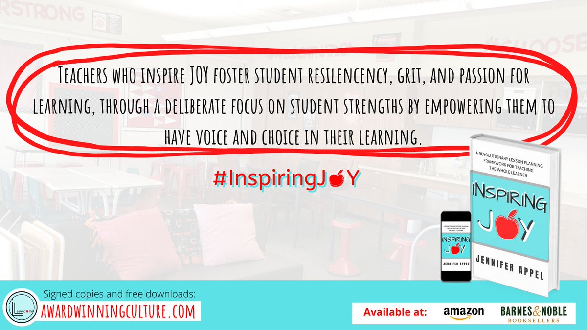 Are you looking for an elegant way to infuse SEL into your daily academic lesson plans? Check out #InspiringJoy Grab a copy on: Amazon: amzn.to/3sFmnhn B/N: bit.ly/3iXCgMJ Signed Copies: bit.ly/2Us3nWK #LESSICONS #AwardWinningCulture