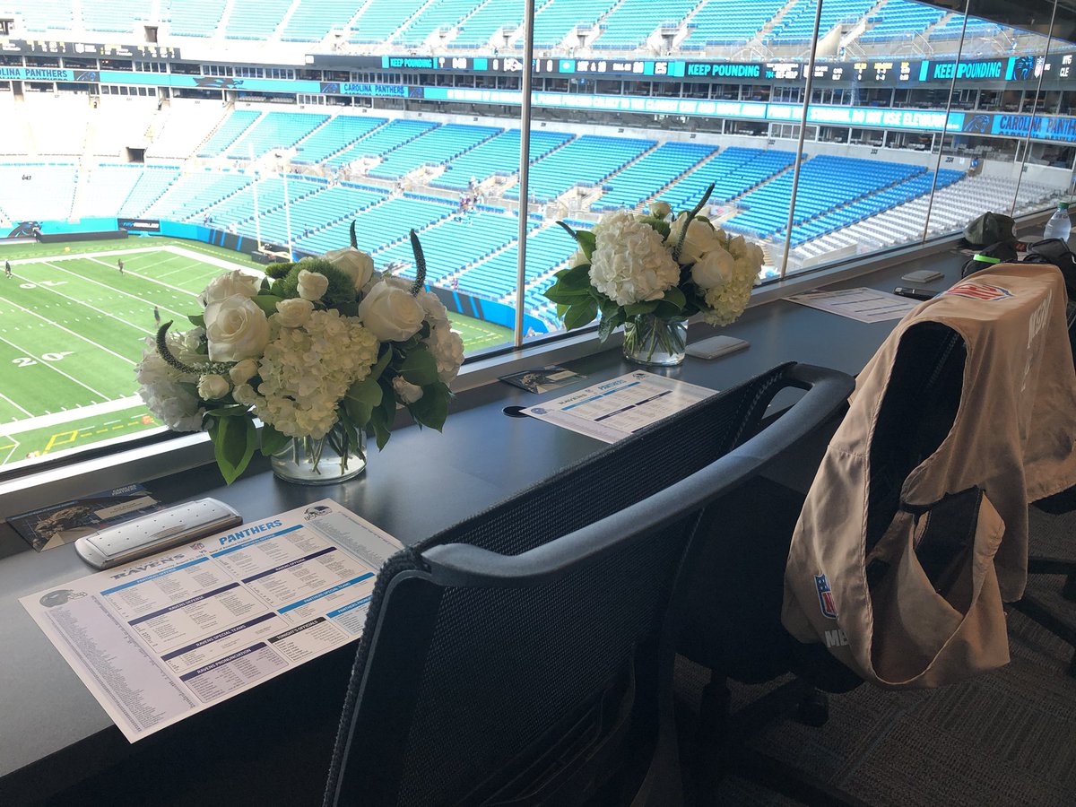 Walked into the Bank of America Stadium press box and found this tribute to two <a href="/theobserver/">The Charlotte Observer</a> colleagues we miss so much, David T. Foster III and Rick Bonnell. Thank you, <a href="/Panthers/">Carolina Panthers</a>.