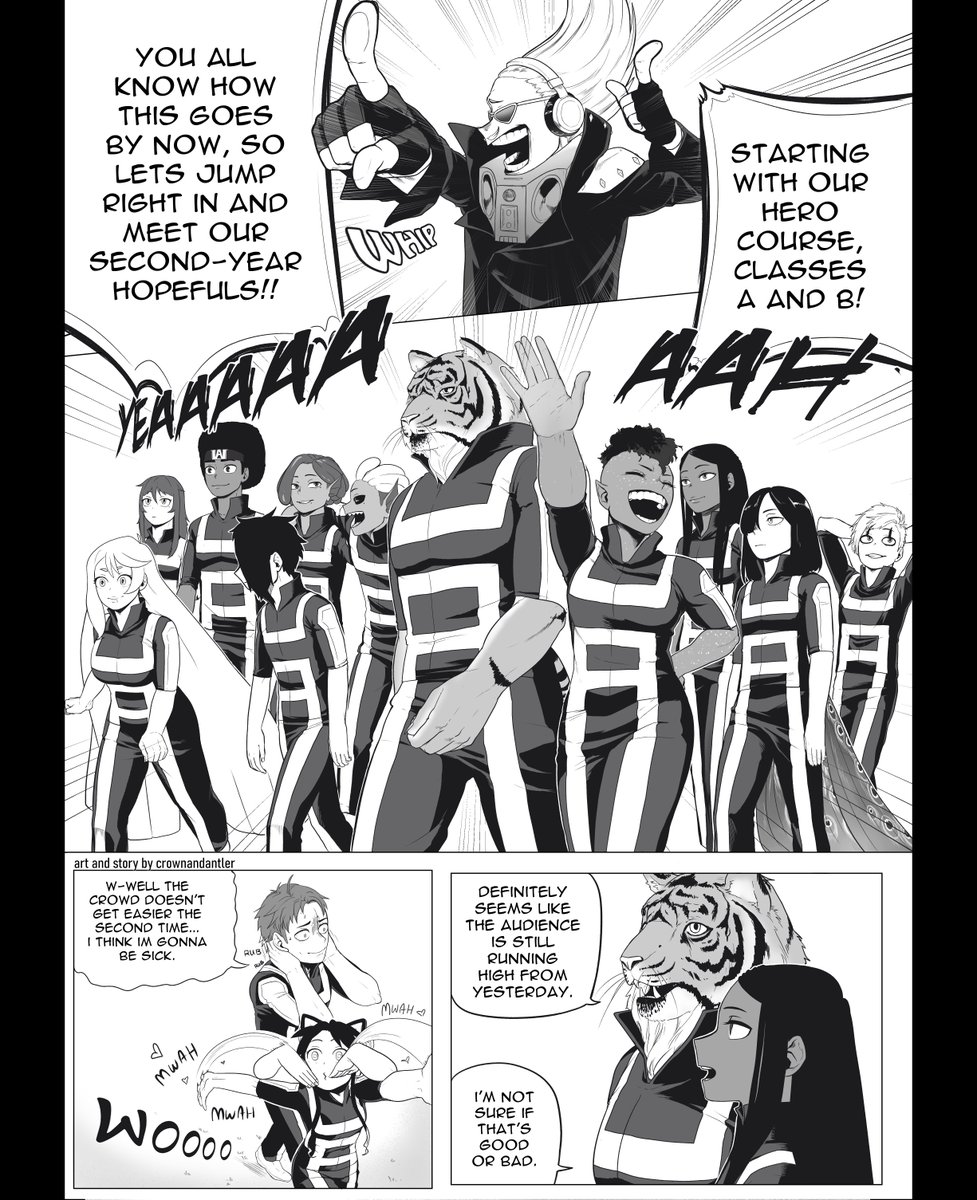 CrownAndAntler's tweet photo. I'm especially proud of these pages (pgs 7-10) in the first chapter UuU #bnhaoc #fancomic https://t.co/JgOmEMvlS8