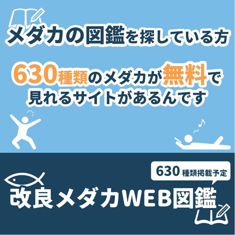 めだかの館 公式 大好評 100年メダカ22発売中 メダカの図鑑 本 を探してる方 まずは改良メダカweb図鑑 をご覧ください 630種類のメダカが掲載 好きな特徴 体色など からメダカを検索できます その他 作出者別 作出年別等でも検索可能に