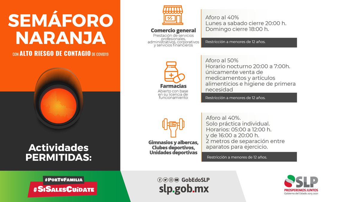 GobEdoSLP's tweet photo. ‼️ATENCIÓN‼️
🟠 A partir del lunes 23 de agosto, implementaremos nuevas medidas restrictivas en todo el estado para ayudar a frenar los contagios de COVID-19.
Consulta la información completa en el enlace: https://t.co/SXahrWfTEp
Recuerda el uso de cubrebocas es OBLIGATORIO 😷. https://t.co/NJC9v09int
