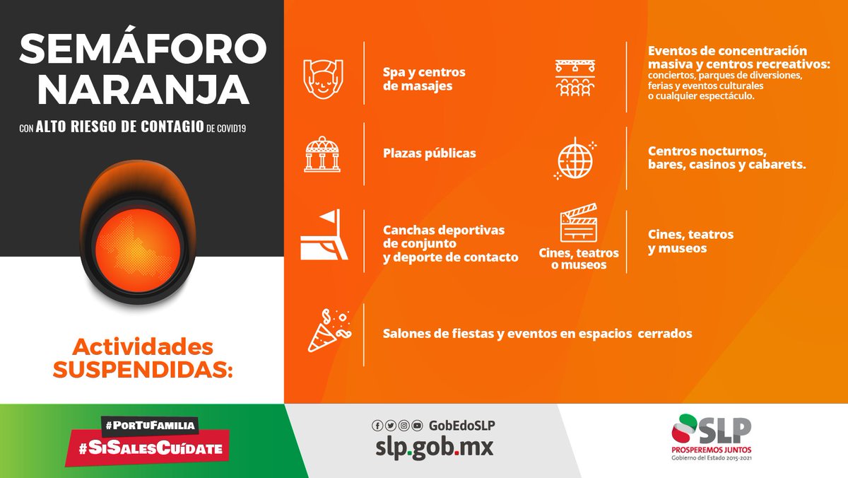 GobEdoSLP's tweet photo. ‼️ATENCIÓN‼️
🟠 A partir del lunes 23 de agosto, implementaremos nuevas medidas restrictivas en todo el estado para ayudar a frenar los contagios de COVID-19.
Consulta la información completa en el enlace: https://t.co/SXahrWfTEp
Recuerda el uso de cubrebocas es OBLIGATORIO 😷. https://t.co/NJC9v09int