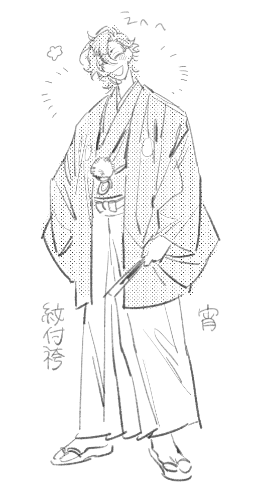 @syunrai_TL (@gtmt025)(@kazu_no_suke_xx) 描いてみました～髪もちょっとおまとめ…^^ 
