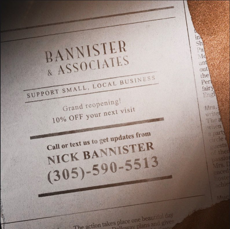 Bannister &amp; Associates is open for business. Book an appointment to experience a #Reminiscence of your own. NOW PLAYING in theaters and on <a href="/hbomax/">HBO Max</a>. Get your tickets now: reminiscencefilm.com
