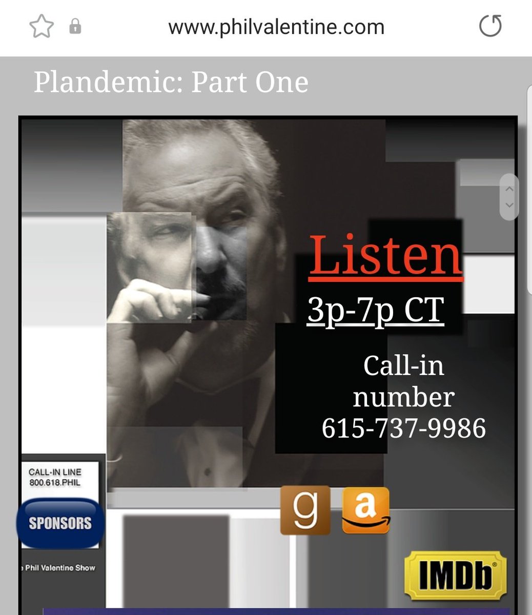 steinkobbe's tweet image. Right wing radio host Phil Valentine has died from COVID-19. His last two tweets are about vaccines being unsafe and you shouldn't wear a mask. First thing you see if you visit his website is about the "plandemic"