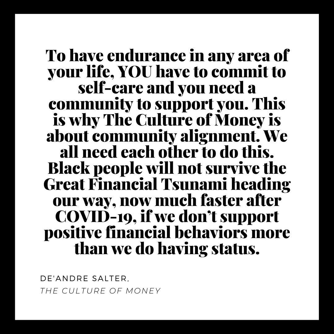 TCOMKnowMore's tweet photo. Quote from De'Andre Salter's The Culture of Money 

#KnowMore #OwnMore #PassMoreDown #TheCultureofMoney #TCOM https://t.co/UhvGDuzPfF