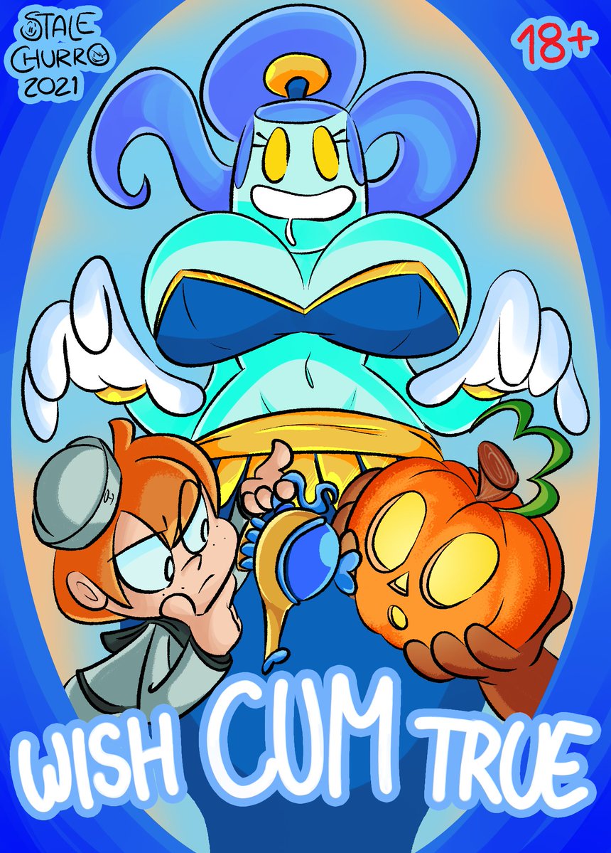 StaleChurro's tweet photo. Wish CUM True - Title Cover

My very first lewd comic of Gene featuring @DLitez 's boys, Sydney the Cursed Doll and Headless Harry. Started this last year, left it for awhile, then made this cover and finished it off, so please forgive any art style changes and inconsistencies. https://t.co/wb6Olrocy9