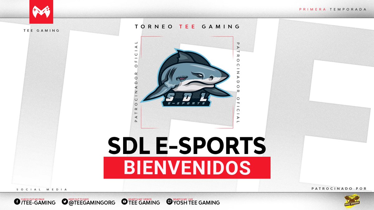 SDL E_SPORTS Patrocinadores oficiales de Torneo Tee Gaming
ellos contaran con grandes beneficios
síguelos en sus redes
Facebook: facebook.com/EsportsSDL
Twitter: x.com/SportsSdl
Como ganar jerseys para tu roster completo 👇
fb.watch/7xcm1VhkXh/
facebook.com/TeeGamingOrg
