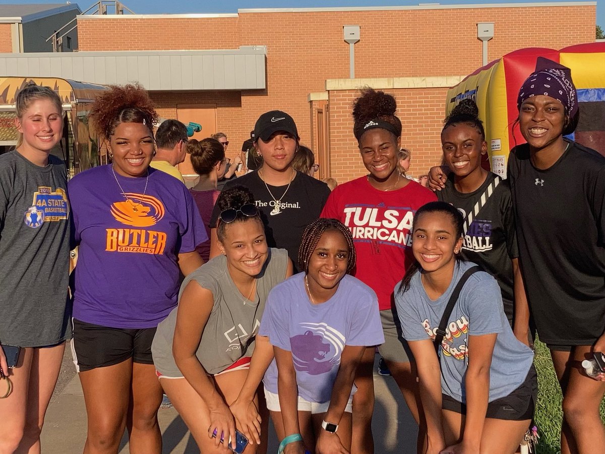 So proud of our girls giving their time to go help out Oil Hill Elementary for their back to school family fun night!!