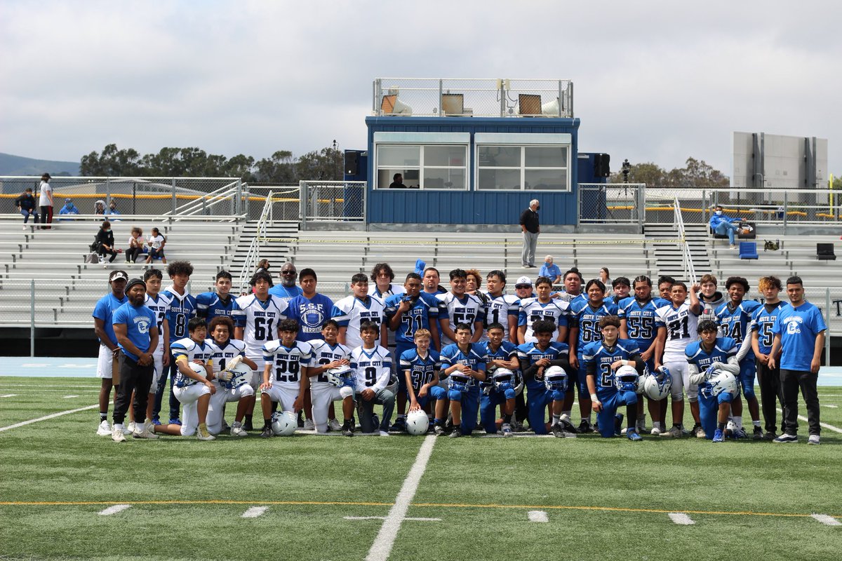 SSFWarriors's tweet photo. There is a new energy at #SouthSanFranciscoHS among the football players.  Real young men are choosing to return football to greatness.  Today was a huge step towards greater competition and greater results.  #BlueWhite #PlayInTheNOW #Warriors #SSF #SSFHS https://t.co/yC7izAGjRv