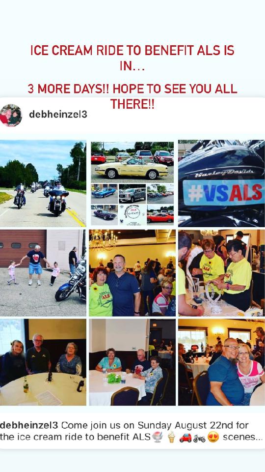 Debheinzel3's tweet photo. Oops only 1 more day🚗🏍🍦🍧come join us tomorrow Sunday August 22nd for the ALS ice cream ride!!! https://t.co/3tNvIFc6lF