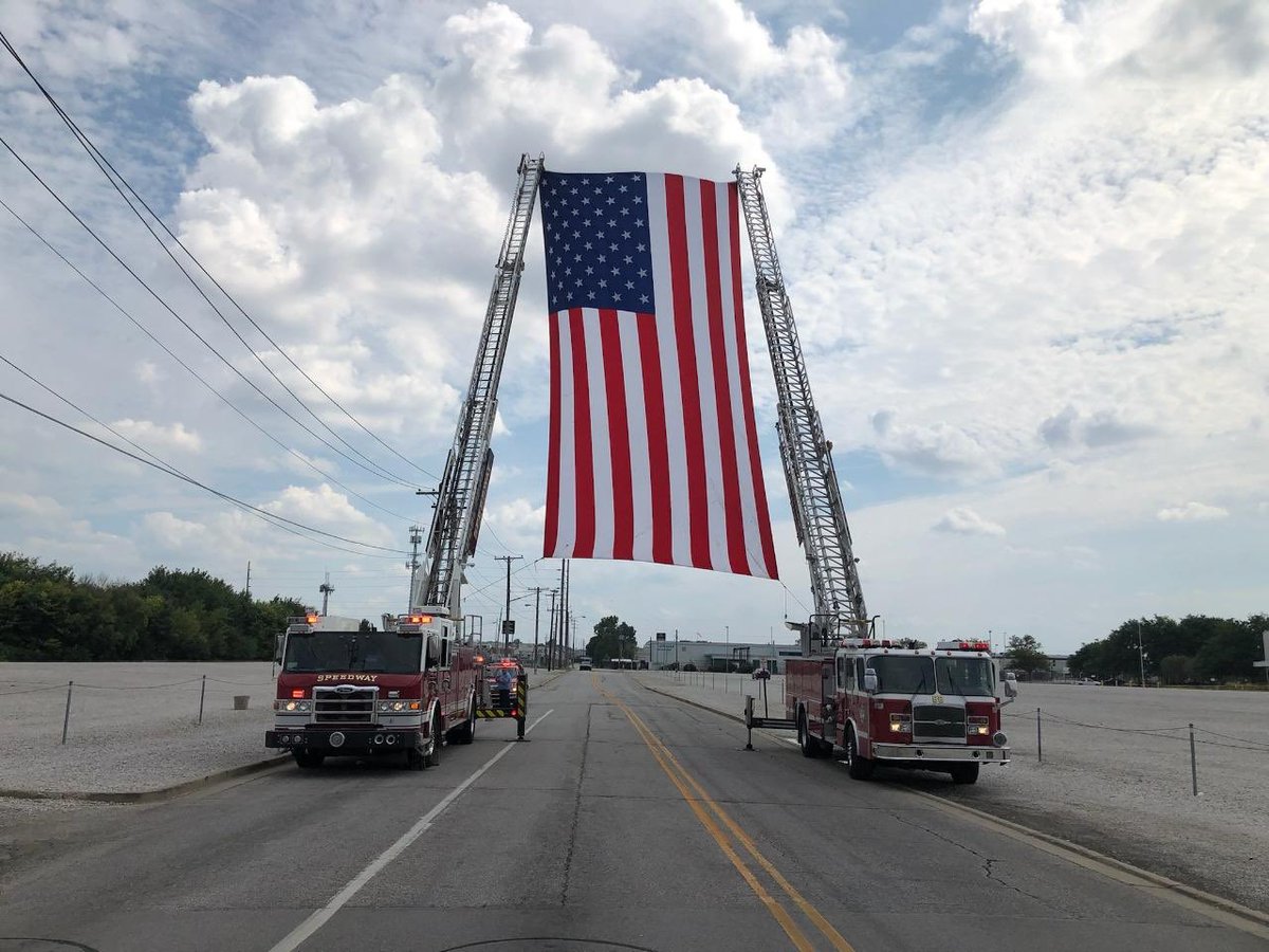 SPEEDWAYFIRE's tweet photo. Today the SFD joined w/SPD, &amp; Law Enforcement family &amp; friends to say goodbye to our dear friend &amp; brother in public safety Sgt. Mark Morgan. He always stood ready to help us help you. Sgt. Morgan you will be missed . God Bless you @SpeedwayPD @Speedway_IN @SpdwyTownTalk https://t.co/qZIY1Cpf4W