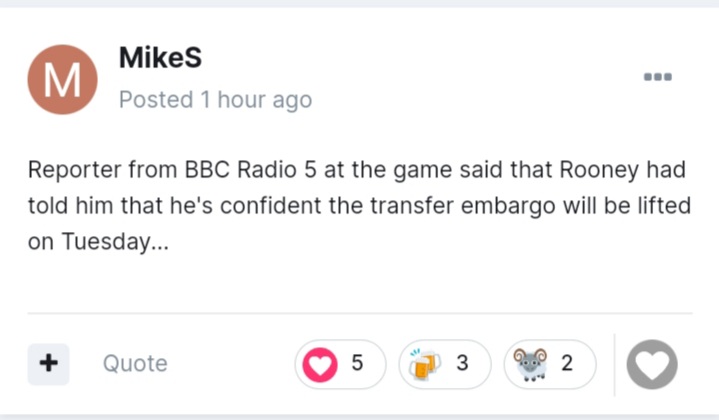John Eustace’s Derby tweet media