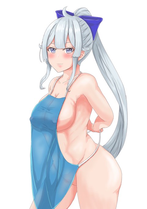 何日か前に裸エプロンがトレンド入りしていたので、推しに着せてみました。
エプロン薄くし過ぎました。 