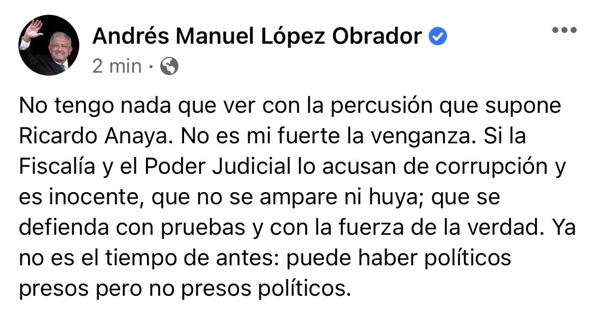 Lo puso en su lugar. 👊🏽
“Si es inocente, que no se ampare ni huya.” AMLO RESPONDE A <a href="/RicardoAnayaC/">RicardoAnayaC</a>