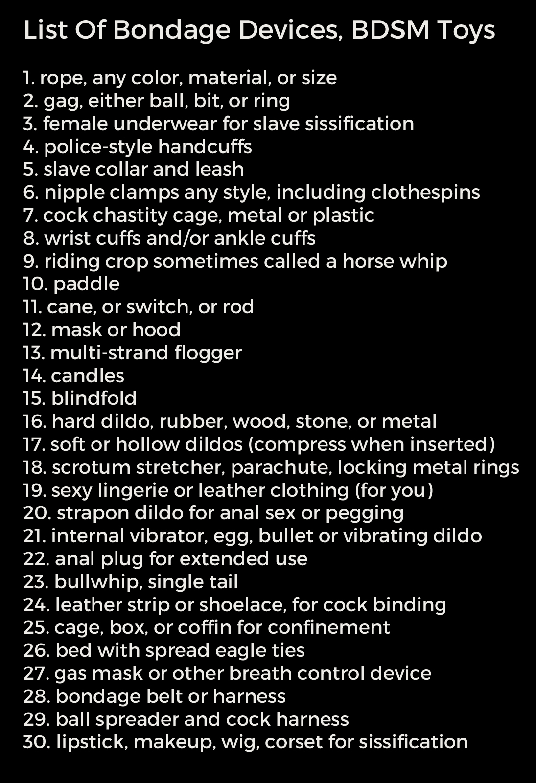 Femdom💋 on X: What toys do you need to dominate a submissive partner.  This is a #poll and requires your participation – which you can do as a  comment below. Just type