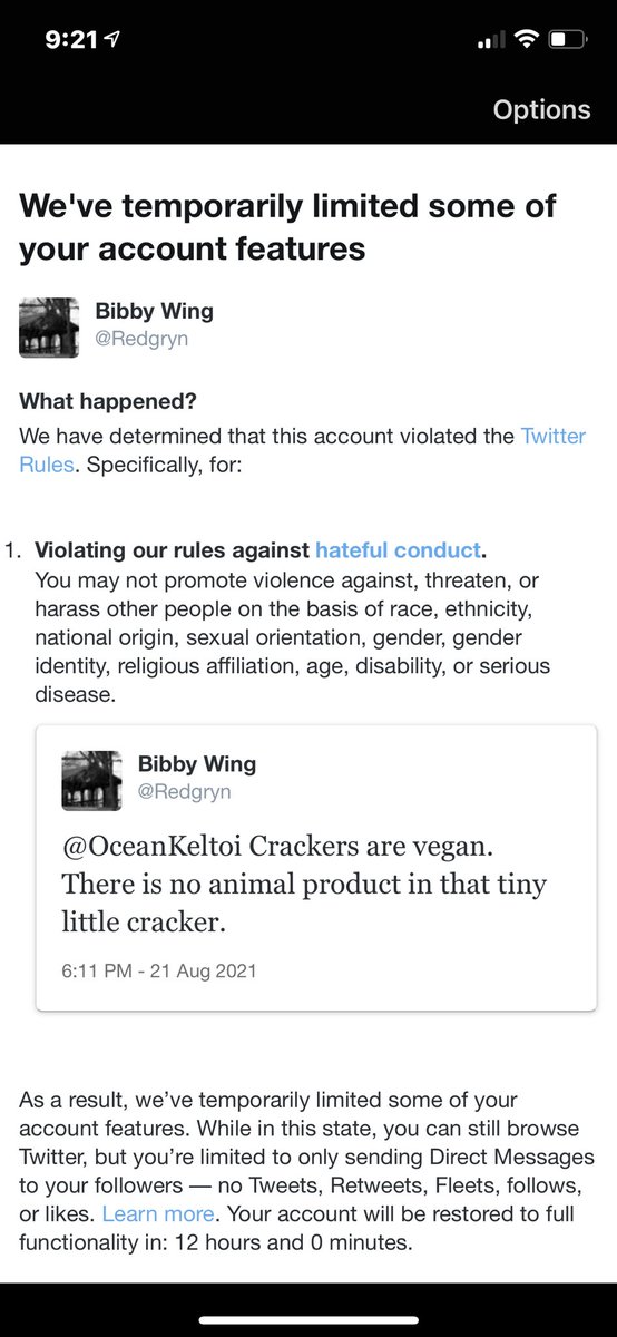ConservBibby's tweet photo. Twitter suspended me for saying this in reference to someone asking if communion was vegan. I'm going to throw a tantrum and right a book about Twitters Christian bias. @DaveClips https://t.co/qMQcyVgVa4