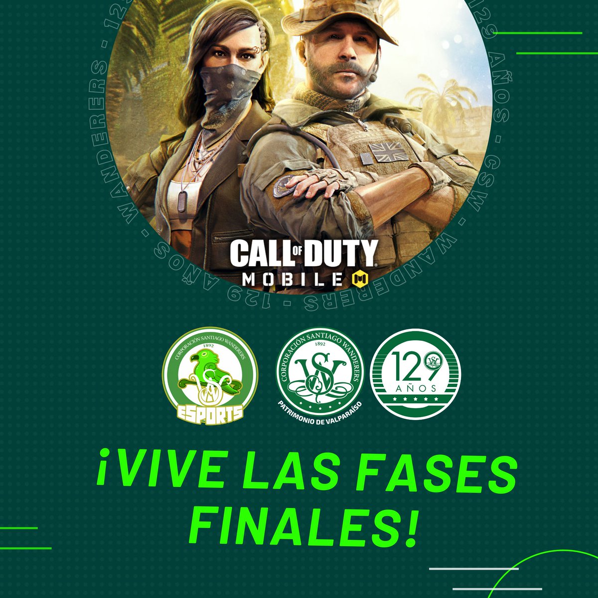 CorporacionSW's tweet photo. El torneo de nuestra rama de @CsWesports ya está en la recta final y tu puedes ver EN VIVO👀 la competencia de COD: Mobile a través de Facebook Watch
¡No olvides también suscribirte a su canal de Twitch!
#ElClubEsNuestro #WanderersEsSuGente #CorporacionWanderers #CSW129 https://t.co/wsMKTMharl