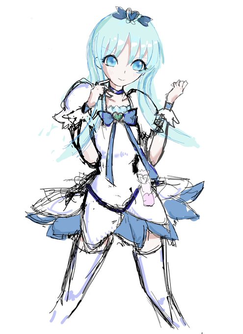 最近ハトプリ観始めたので、記念にキュアマリン描こうと思い、ラフ画描いてみた次第でして……
#絵描きさんと繋がりたい #イラスト練習中
#プリキュア 