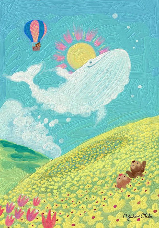 「#夏休みSNS展示会 
夏らしい作品をいくつか⛵️🐠 」|おおでゆかこ - イラストレーター 絵本作家のイラスト