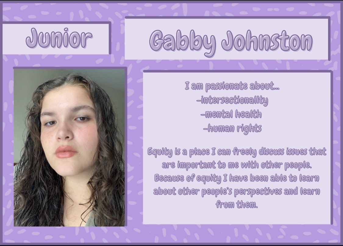 ChhsEquity's tweet photo. It’s time for our final 21-22 officer team introduction! Meet Gabby! https://t.co/PzwIm3M2GX