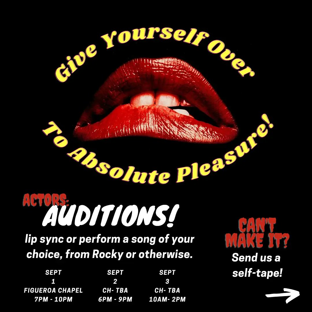 cinemathequerum's tweet image. 🚨Pronto tendremos audiciones para The Rocky Horror Picture Show!🚨 
-
Buscamos actores, bailarines, personas que puedan lip sync y crew.
-
DM para más info💋